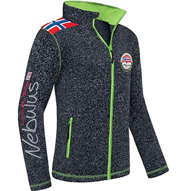 Nebulus Herren Fleecejacke NORKY, warme Fleece Jacke, mit langem Full-Zip Reißverschluss, rot meliert - 3 im Sale
